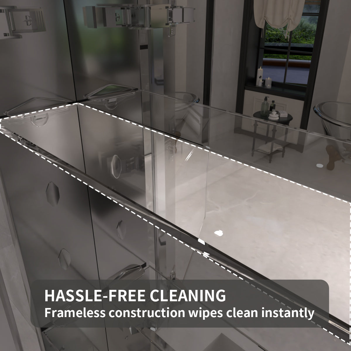 TaiMei 15 in. x 24 in. Frameless Recessed or Surface-Mount Beveled Single Mirror Bathroom Medicine Cabinet MCA1524-CR-13