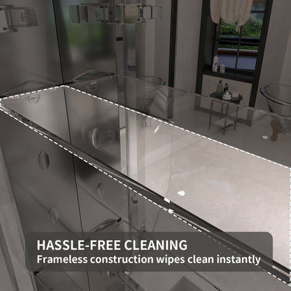 TaiMei 15 in. x 24 in. Frameless Recessed or Surface-Mount Beveled Single Mirror Bathroom Medicine Cabinet MCA1524-CR-13