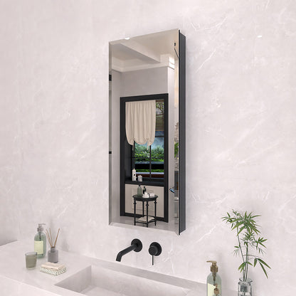 TaiMei 15 in. x 36 in. Frameless Recessed or Surface-Mount Beveled Single Mirror Bathroom Medicine Cabinet MCA1536-BL-02_9d13e6a6-32e4-4f6b-a9a5-50c09ebedb19