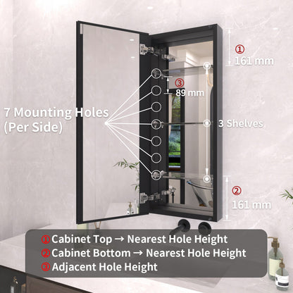 TaiMei 15 in. x 36 in. Frameless Recessed or Surface-Mount Beveled Single Mirror Bathroom Medicine Cabinet MCA1536-BL-04_0ab13e8f-bef1-450c-94ea-7abfcb9e9354