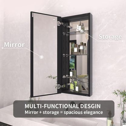 TaiMei 15 in. x 36 in. Frameless Recessed or Surface-Mount Beveled Single Mirror Bathroom Medicine Cabinet MCA1536-BL-08_76ab1179-019c-4963-9b7b-5dd89b93a78c