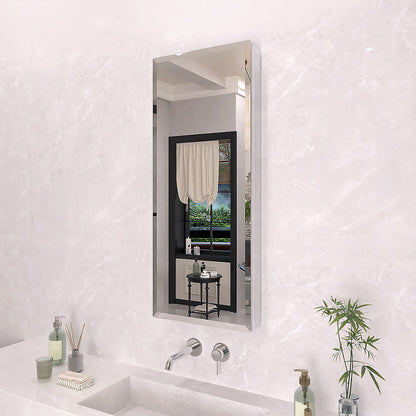 TaiMei 15 in. x 36 in. Frameless Recessed or Surface-Mount Beveled Single Mirror Bathroom Medicine Cabinet MCA1536-CR-02