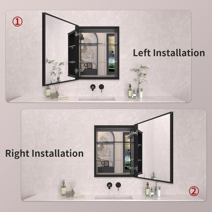 TaiMei 16 in. x 20 in. Frameless Recessed or Surface-Mount Beveled Single Mirror Bathroom Medicine Cabinet MCA1620-BL-10