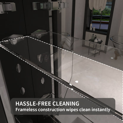 TaiMei 16 in. x 20 in. Frameless Recessed or Surface-Mount Beveled Single Mirror Bathroom Medicine Cabinet MCA1620-BL-13