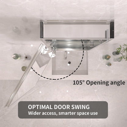 TaiMei 23 in. x 30 in. Frameless Recessed or Surface-Mount Beveled Single Mirror Bathroom Medicine Cabinet MCA2330-CR-11