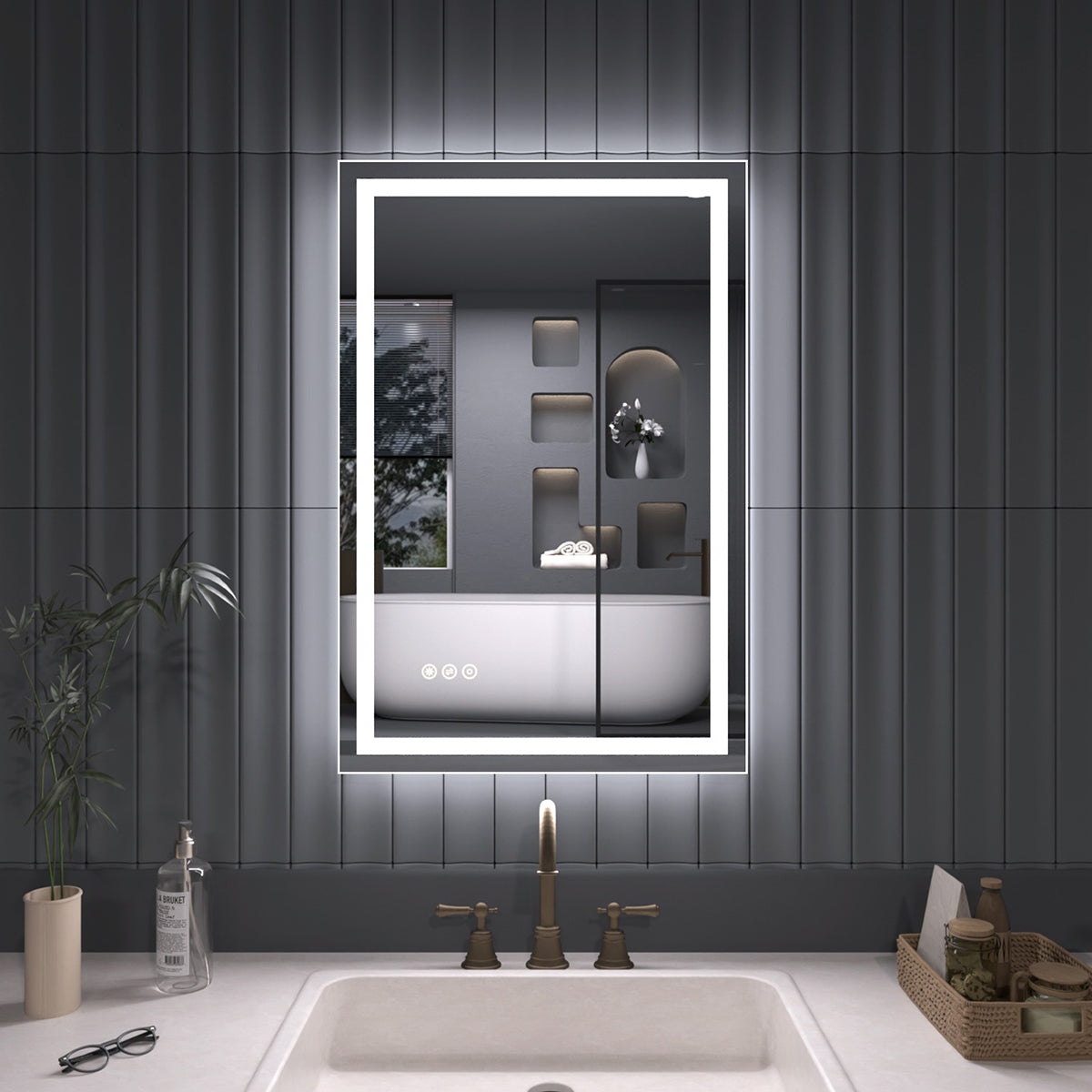 TaiMei LED Bathroom Vanity Mirror Anti-Fog Brightness Adjustable High-Definition ETL Certified