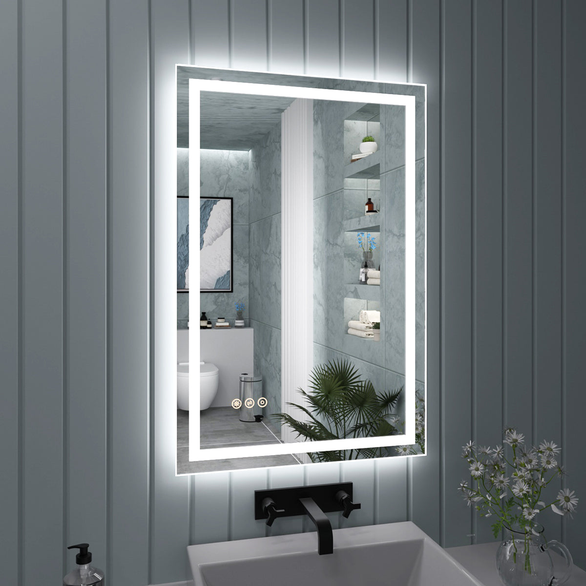 TaiMei LED Bathroom Vanity Mirror Anti-Fog Brightness Adjustable High-Definition ETL Certified