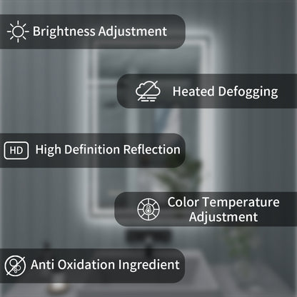 TaiMei LED Bathroom Vanity Mirror Anti-Fog Brightness Adjustable High-Definition ETL Certified