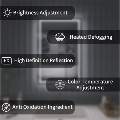 TaiMei LED Bathroom Vanity Mirror Anti-Fog Brightness Adjustable High-Definition ETL Certified