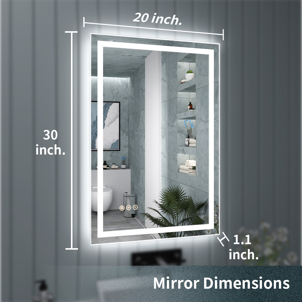 TaiMei LED Bathroom Vanity Mirror Anti-Fog Brightness Adjustable High-Definition ETL Certified
