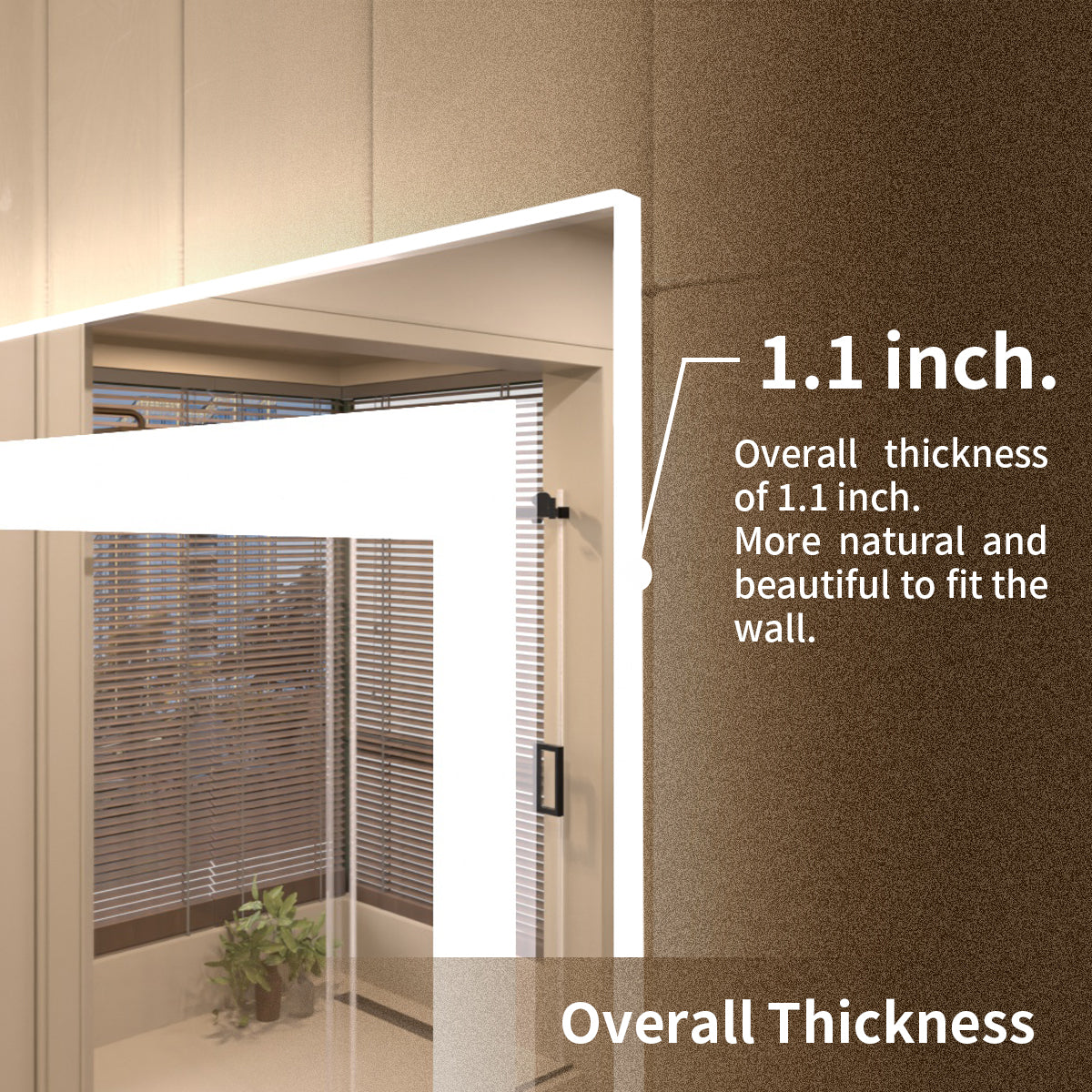 TaiMei MD04SF Frameless  LED Single Bathroom Vanity Mirror in Polished Crystal