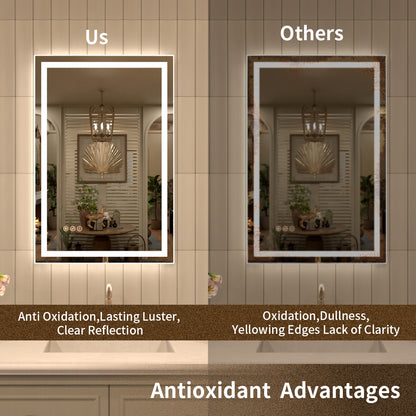 TaiMei MD04SF Frameless  LED Single Bathroom Vanity Mirror in Polished Crystal