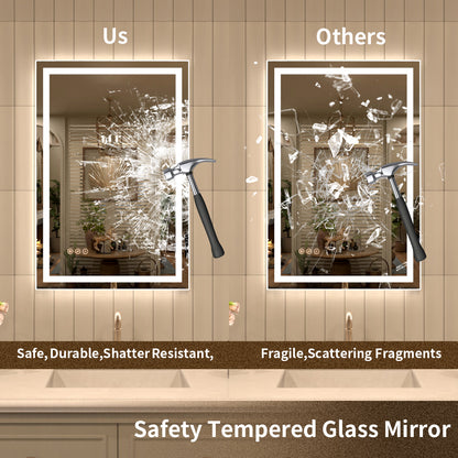 TaiMei MD04SF Frameless  LED Single Bathroom Vanity Mirror in Polished Crystal