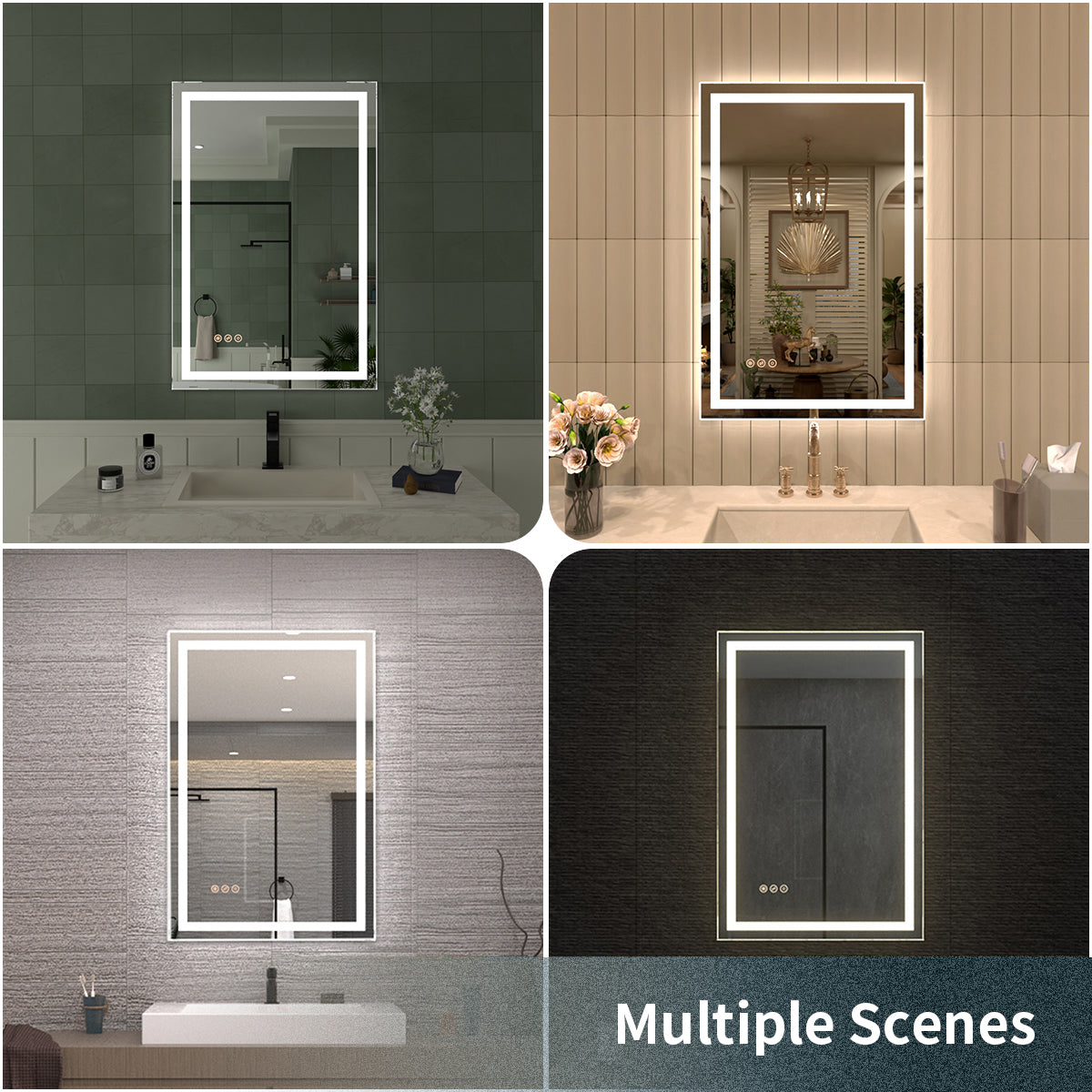 TaiMei LED Bathroom Vanity Mirror Anti-Fog Brightness Adjustable High-Definition ETL Certified