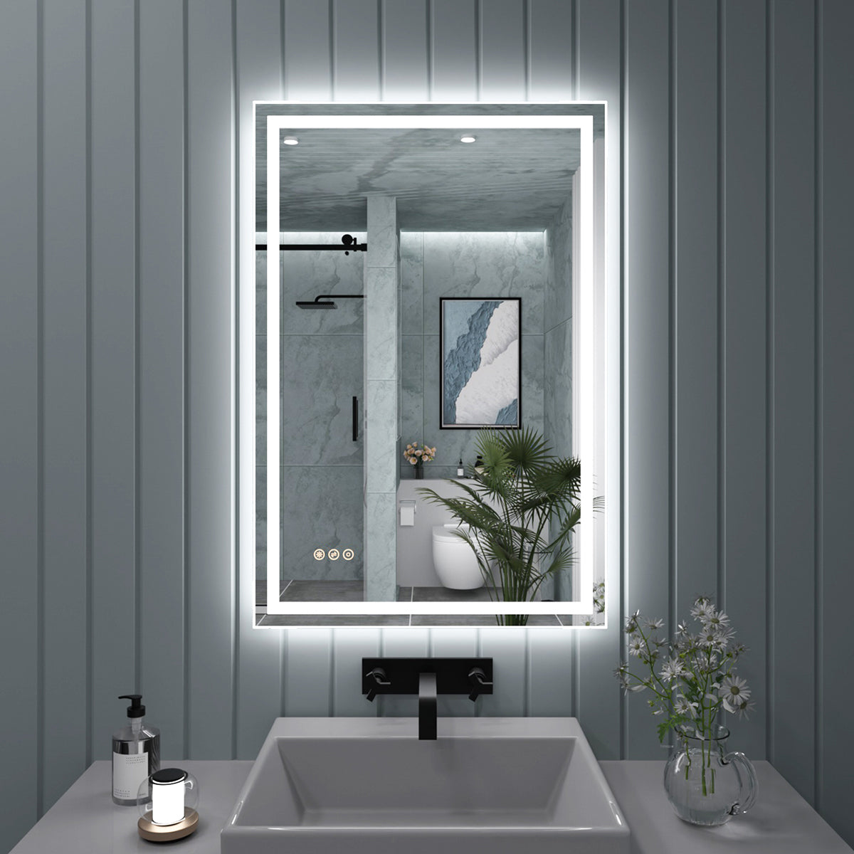 TaiMei LED Bathroom Vanity Mirror Anti-Fog Brightness Adjustable High-Definition ETL Certified