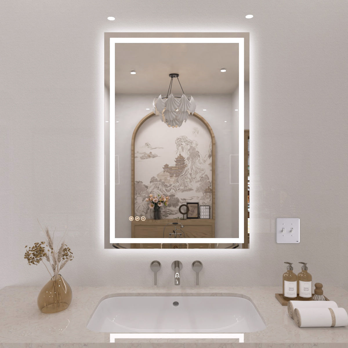 TaiMei LED Bathroom Vanity Mirror Anti-Fog Brightness Adjustable High-Definition ETL Certified 24*36 MD04-2436-01_acf85bef-1ccb-4b4a-b228-aee92bc2aae0