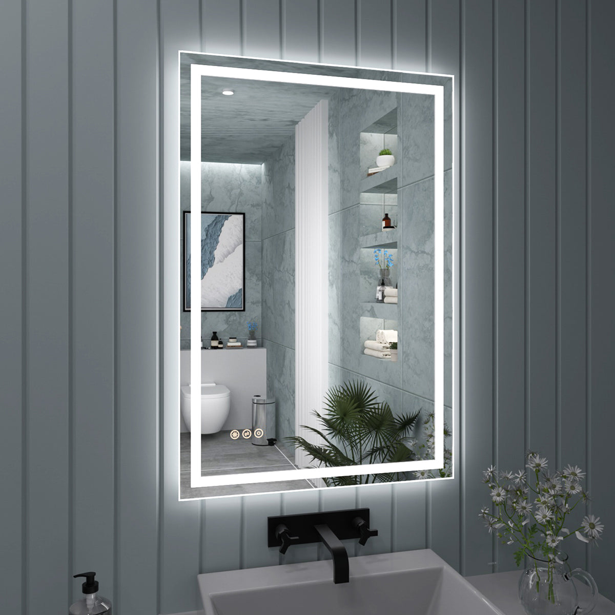 TaiMei LED Bathroom Vanity Mirror Anti-Fog Brightness Adjustable High-Definition ETL Certified