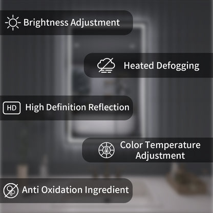TaiMei LED Bathroom Vanity Mirror Anti-Fog Brightness Adjustable High-Definition ETL Certified