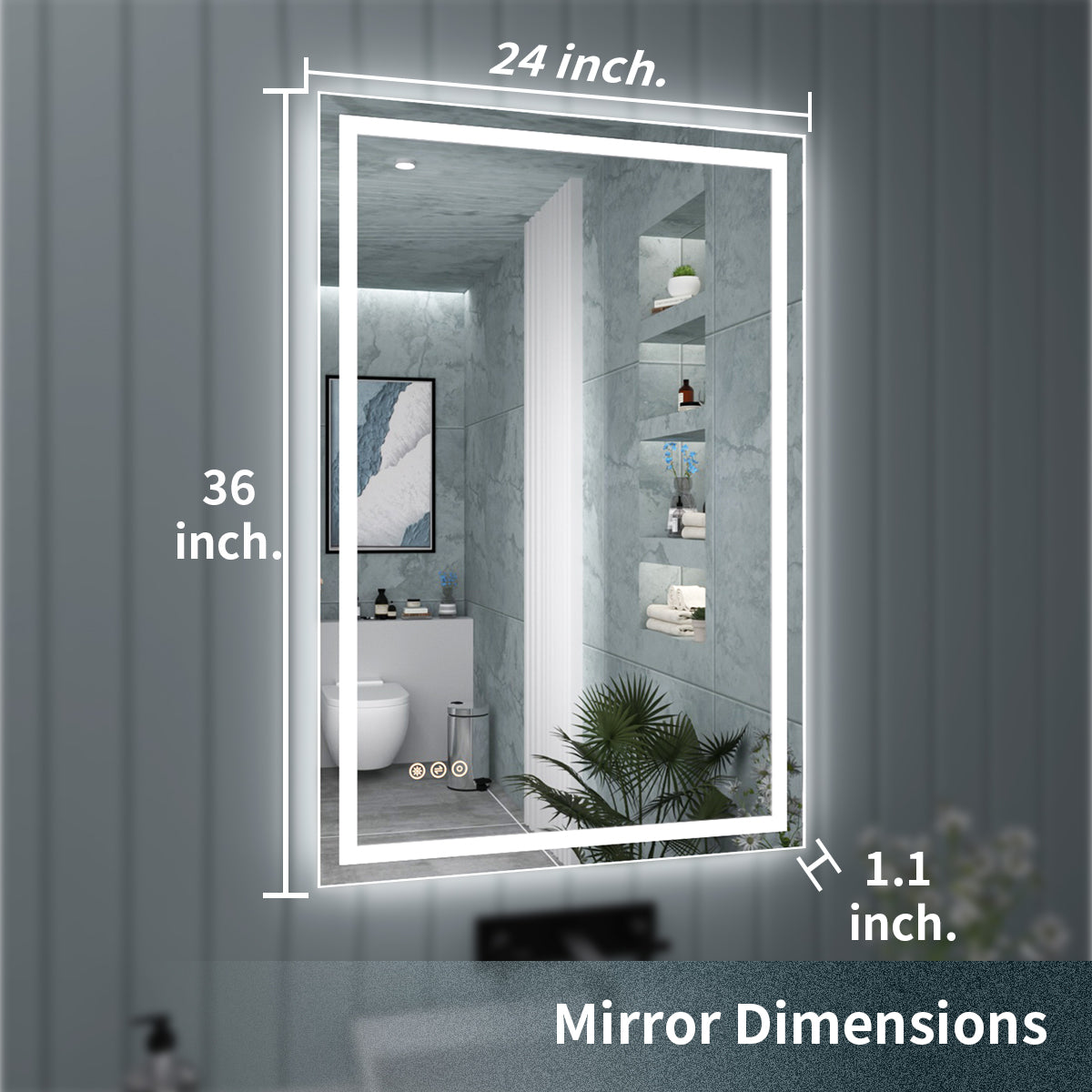 TaiMei LED Bathroom Vanity Mirror Anti-Fog Brightness Adjustable High-Definition ETL Certified