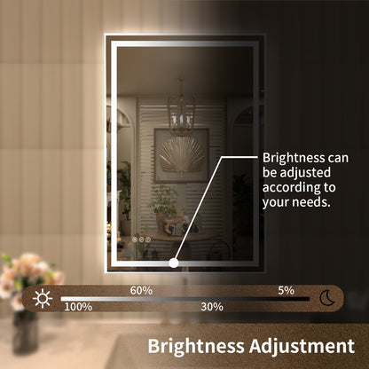 TaiMei MD04SF Frameless  LED Single Bathroom Vanity Mirror in Polished Crystal