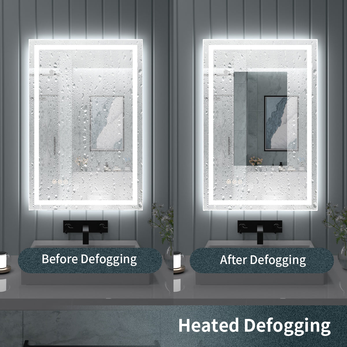 TaiMei LED Bathroom Vanity Mirror Anti-Fog Brightness Adjustable High-Definition ETL Certified