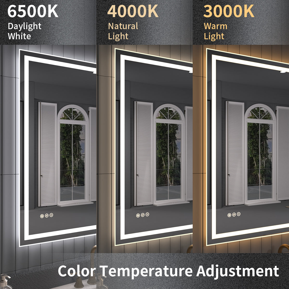 TaiMei LED Bathroom Vanity Mirror Anti-Fog Brightness Adjustable High-Definition ETL Certified