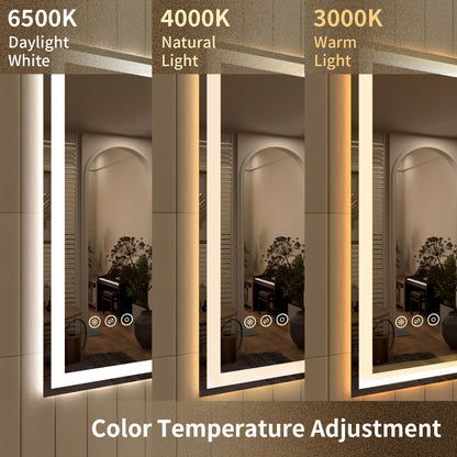 TaiMei MD04SF Frameless  LED Single Bathroom Vanity Mirror in Polished Crystal