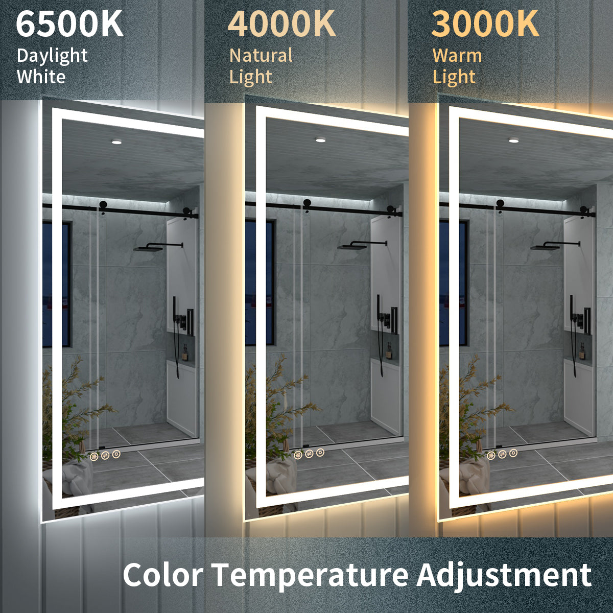 TaiMei LED Bathroom Vanity Mirror Anti-Fog Brightness Adjustable High-Definition ETL Certified