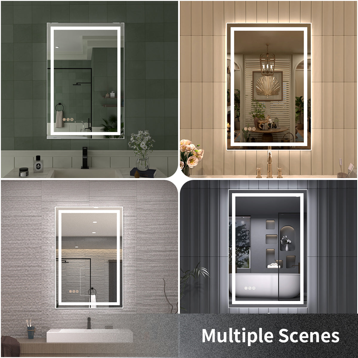 TaiMei LED Bathroom Vanity Mirror Anti-Fog Brightness Adjustable High-Definition ETL Certified