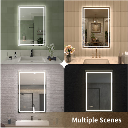TaiMei MD04SF Frameless  LED Single Bathroom Vanity Mirror in Polished Crystal