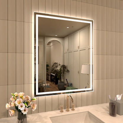 TaiMei MD04SF Frameless  LED Single Bathroom Vanity Mirror in Polished Crystal
