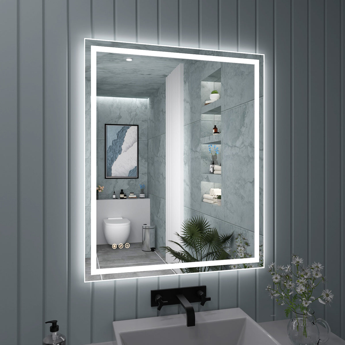 TaiMei LED Bathroom Vanity Mirror Anti-Fog Brightness Adjustable High-Definition ETL Certified