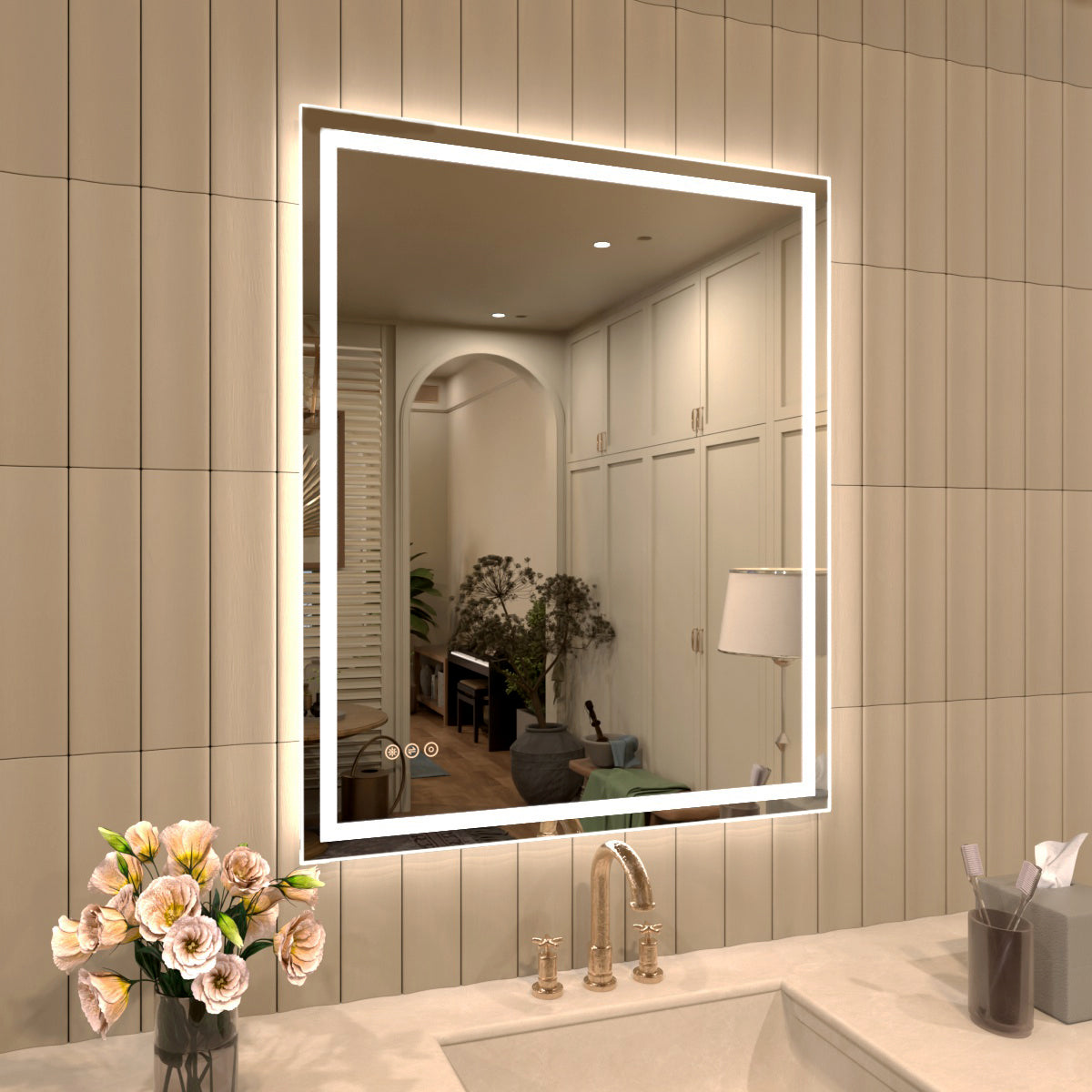 TaiMei Multiple Sizes Rectangular Frameless LED Anti-Fog Wall Bathroom Vanity Mirror MD04-3036-02_d51216b0-69fc-411a-8c3b-0f5480b62af6