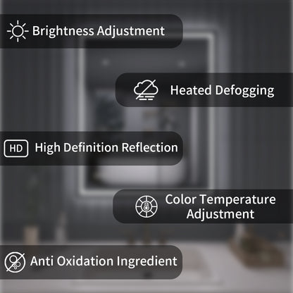 TaiMei LED Bathroom Vanity Mirror Anti-Fog Brightness Adjustable High-Definition ETL Certified