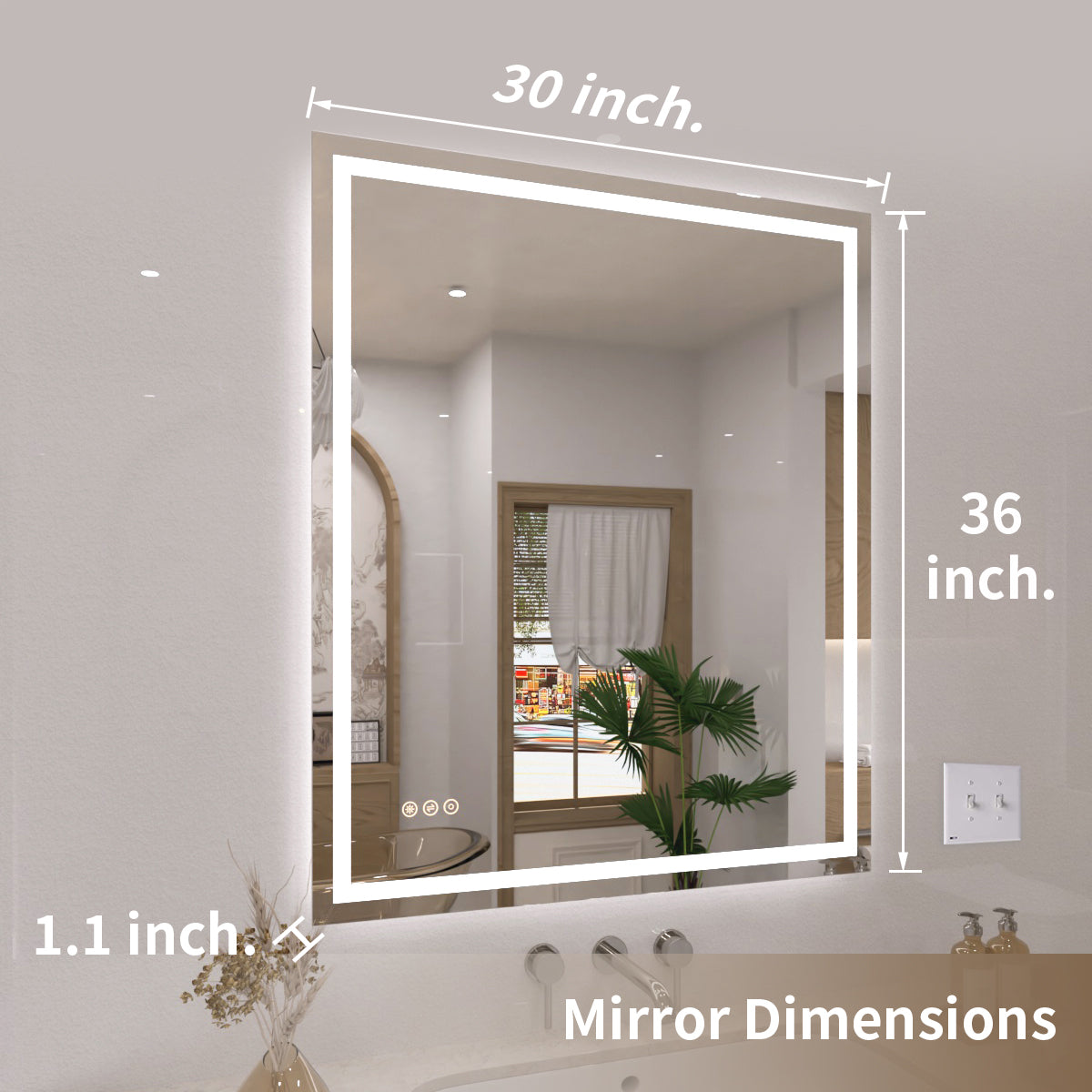 TaiMei LED Bathroom Vanity Mirror Anti-Fog Brightness Adjustable High-Definition ETL Certified MD04-3036-04_053ee356-8475-4434-86da-d0b1f1d61669