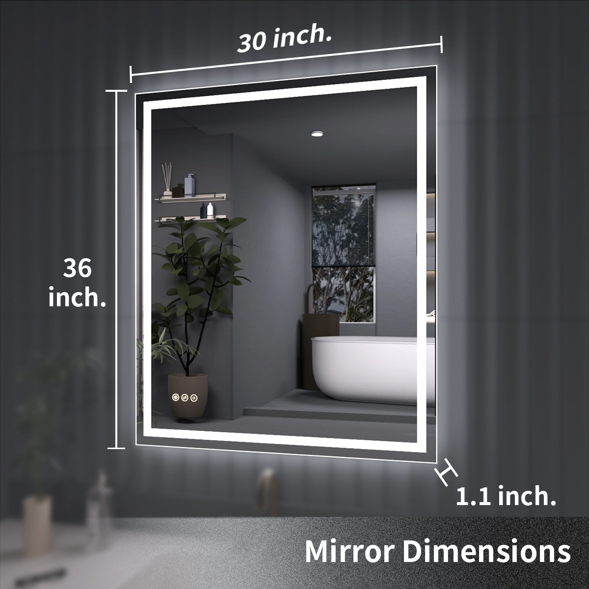 TaiMei LED Bathroom Vanity Mirror Anti-Fog Brightness Adjustable High-Definition ETL Certified