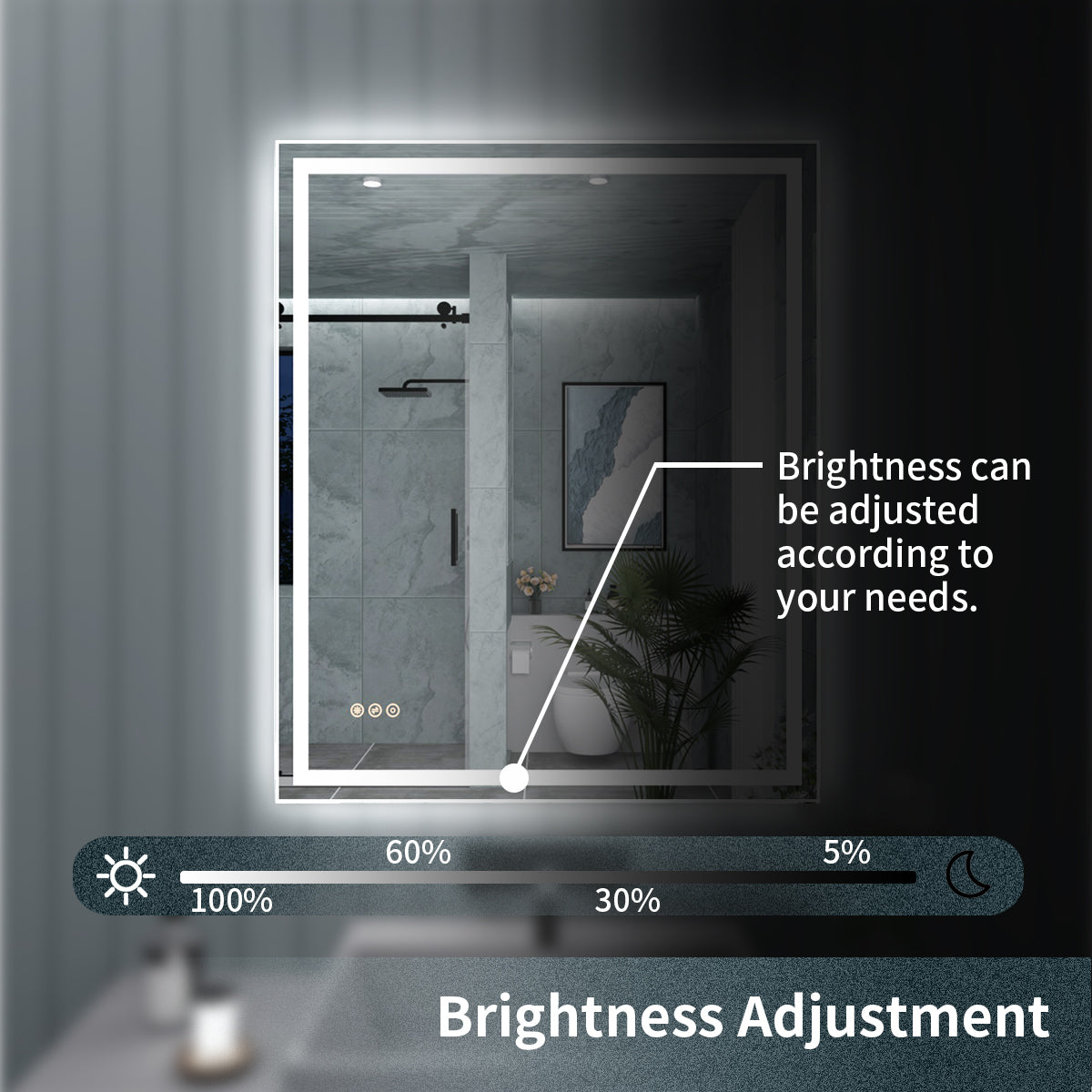 TaiMei LED Bathroom Vanity Mirror Anti-Fog Brightness Adjustable High-Definition ETL Certified