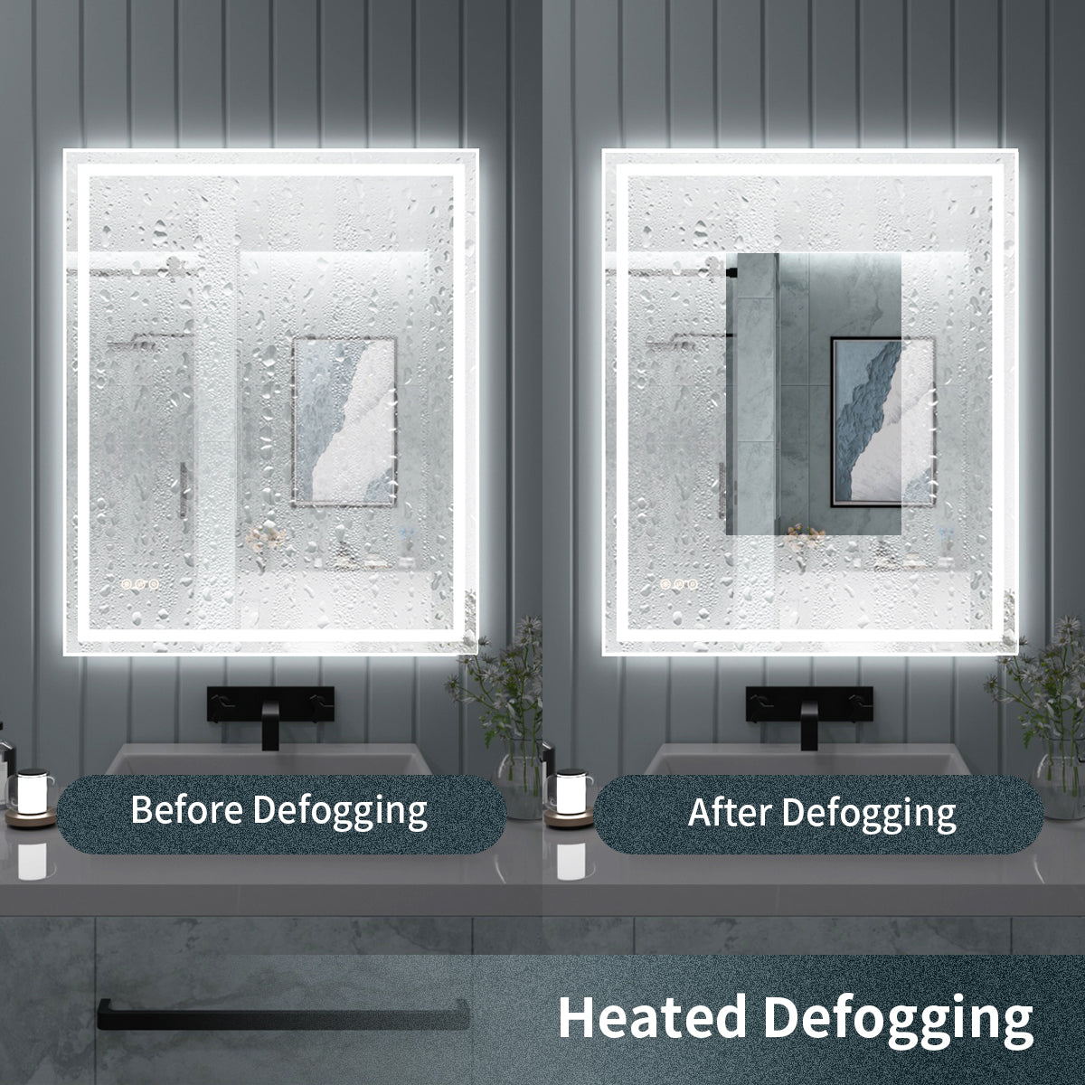 TaiMei LED Bathroom Vanity Mirror Anti-Fog Brightness Adjustable High-Definition ETL Certified