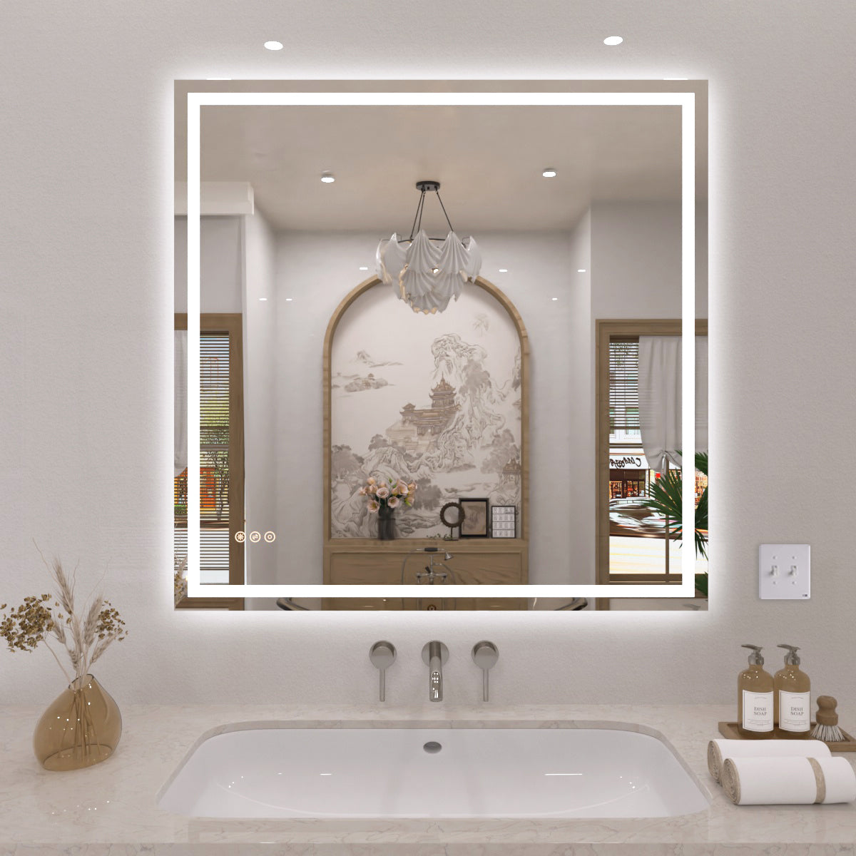 TaiMei LED Bathroom Vanity Mirror Anti-Fog Brightness Adjustable High-Definition ETL Certified 36*36 MD04-3636-01_360e2679-d29e-466b-b511-424e5f4d5201