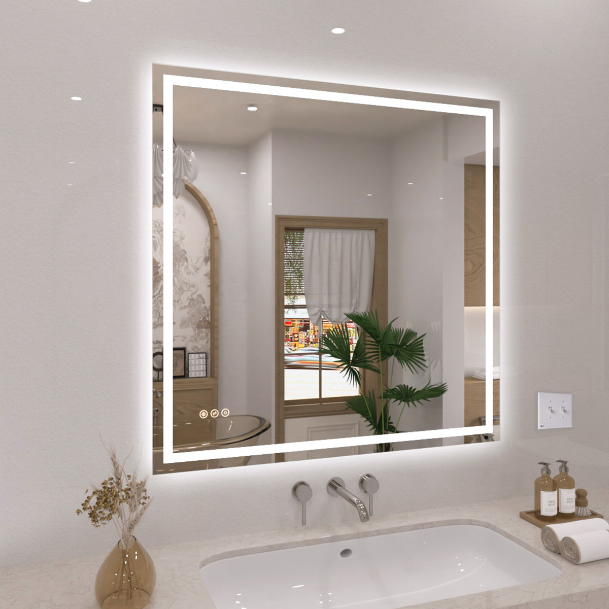 TaiMei LED Bathroom Vanity Mirror Anti-Fog Brightness Adjustable High-Definition ETL Certified MD04-3636-02