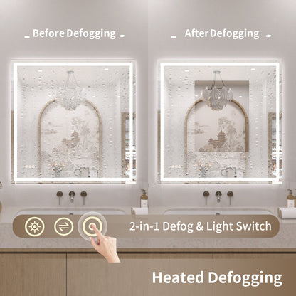 TaiMei LED Bathroom Vanity Mirror Anti-Fog Brightness Adjustable High-Definition ETL Certified MD04-3636-08