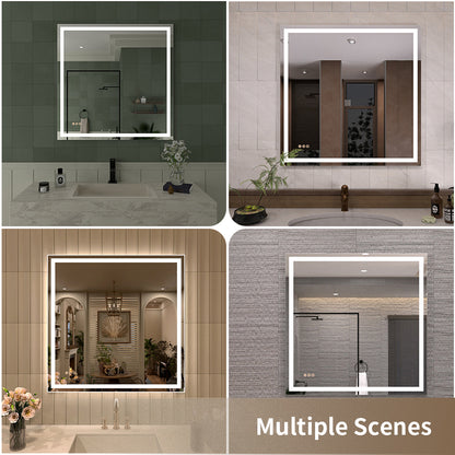 TaiMei LED Bathroom Vanity Mirror Anti-Fog Brightness Adjustable High-Definition ETL Certified MD04-3636-12
