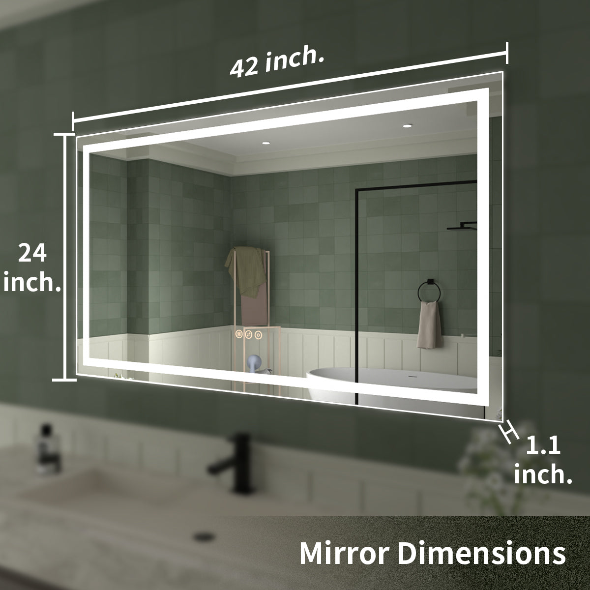 TaiMei LED Bathroom Vanity Mirror Anti-Fog Brightness Adjustable High-Definition ETL Certified