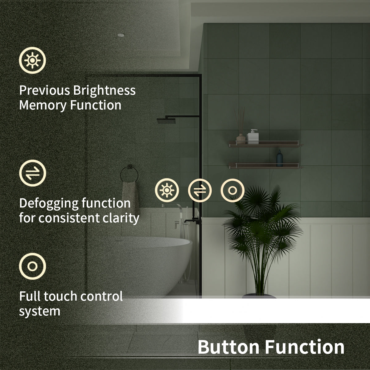 TaiMei LED Bathroom Vanity Mirror Anti-Fog Brightness Adjustable High-Definition ETL Certified