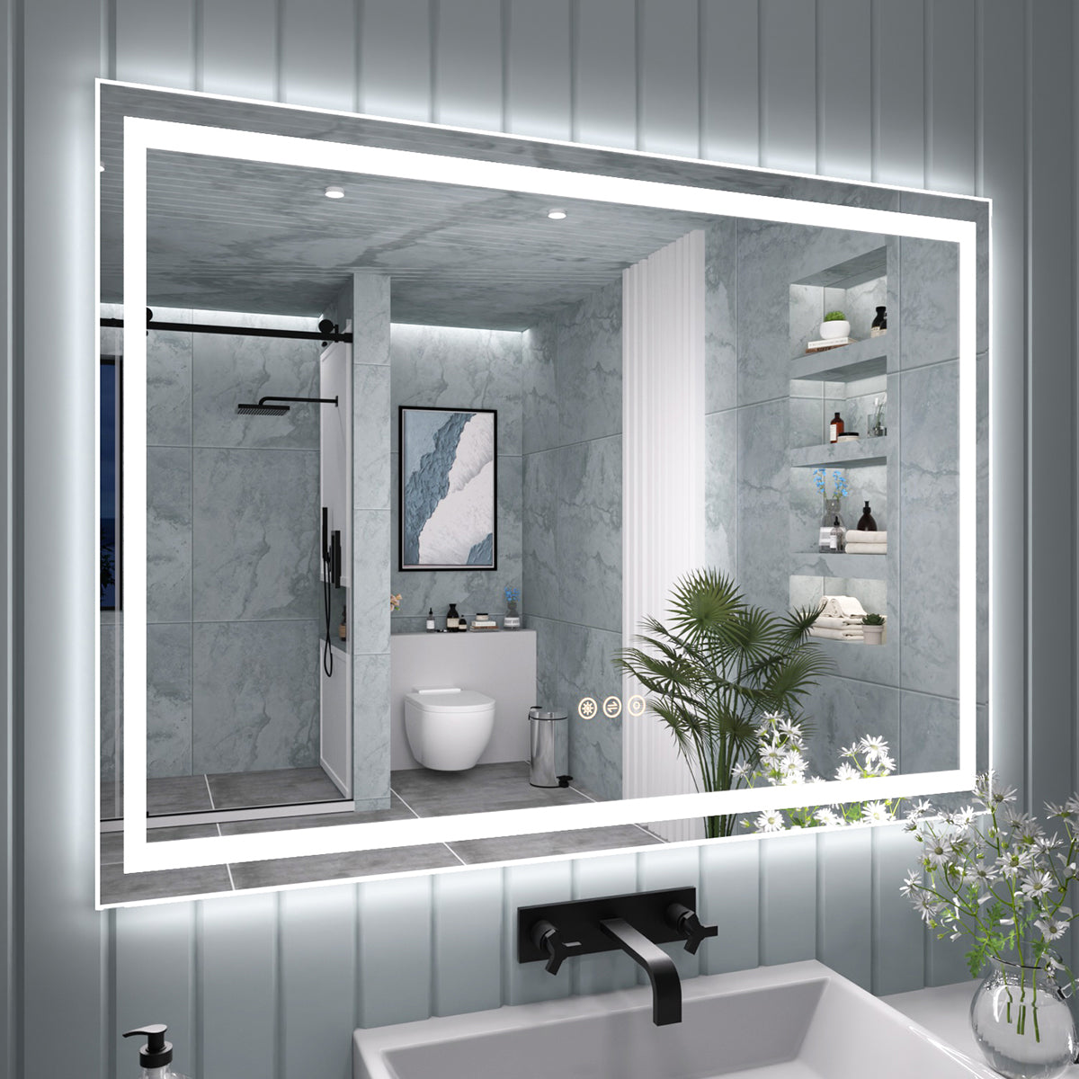 TaiMei LED Bathroom Vanity Mirror Anti-Fog Brightness Adjustable High-Definition ETL Certified