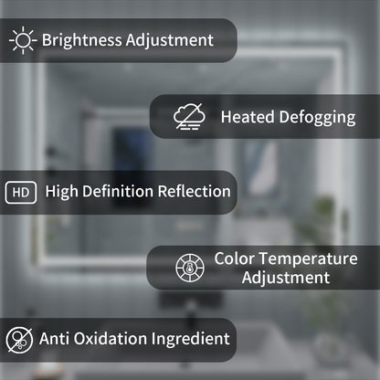 TaiMei LED Bathroom Vanity Mirror Anti-Fog Brightness Adjustable High-Definition ETL Certified