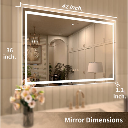 TaiMei MD04SF Frameless  LED Single Bathroom Vanity Mirror in Polished Crystal