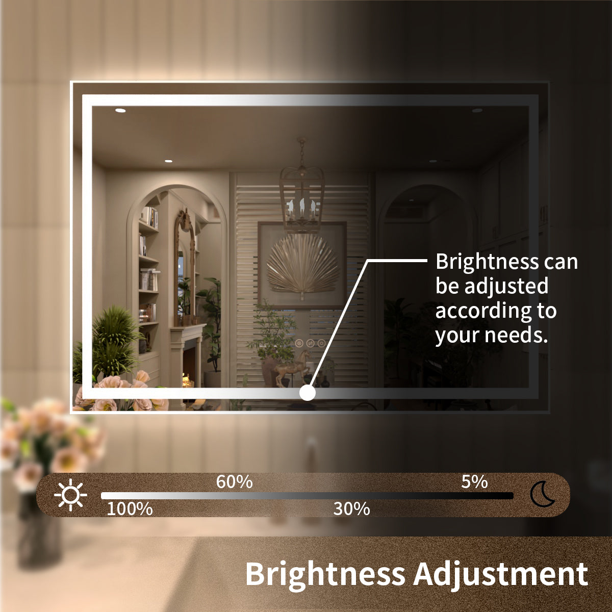 TaiMei Multiple Sizes Rectangular Frameless LED Anti-Fog Wall Bathroom Vanity Mirror MD04-4236-07_3cdfff0c-68eb-412f-8e65-495cebf5114e