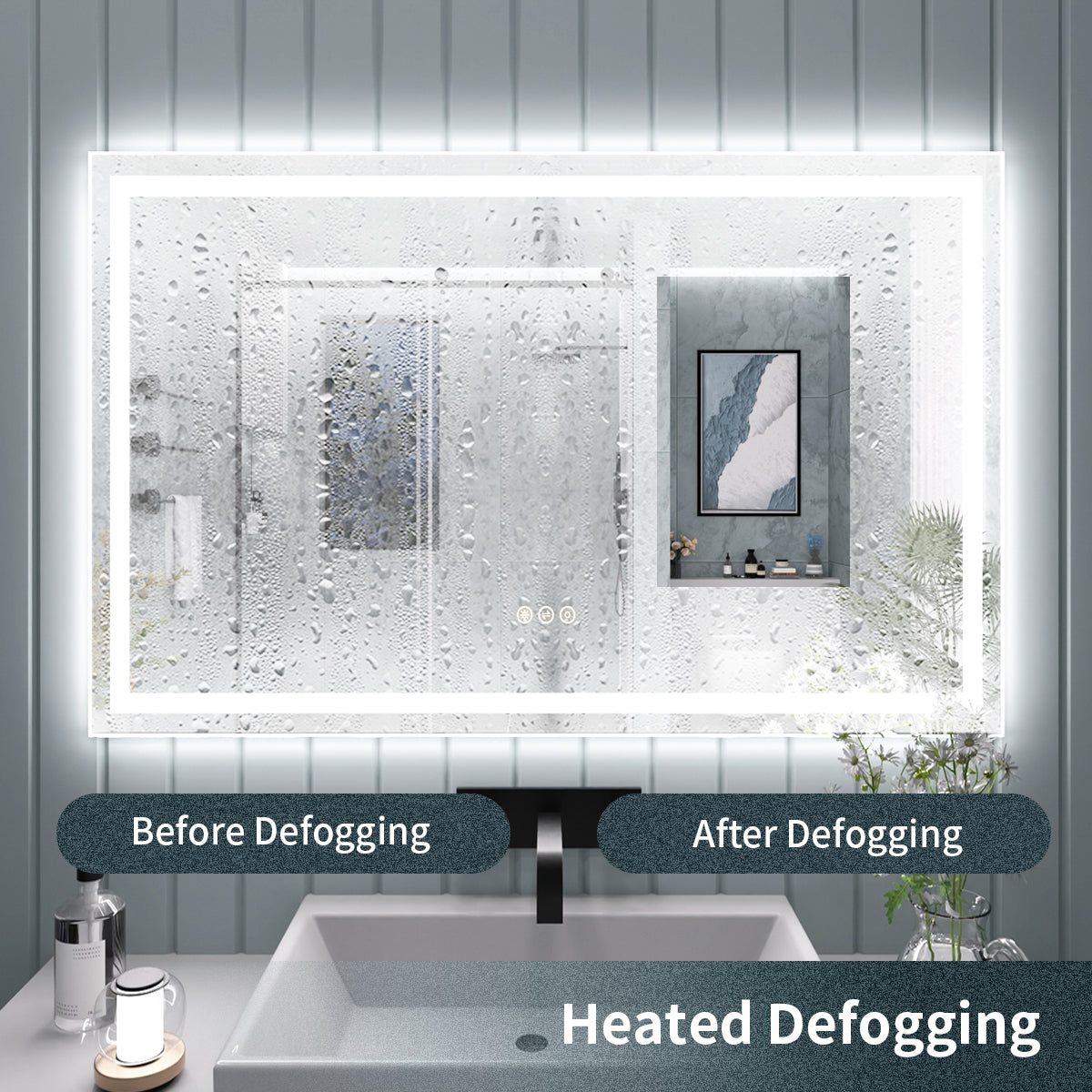 TaiMei LED Bathroom Vanity Mirror Anti-Fog Brightness Adjustable High-Definition ETL Certified