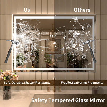 TaiMei LED Bathroom Vanity Mirror Anti-Fog Brightness Adjustable High-Definition ETL Certified